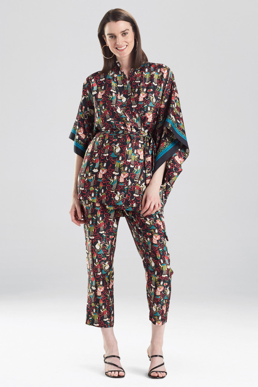 Buy Tea Garden Robe in Black Multi Online Black Multi Natori