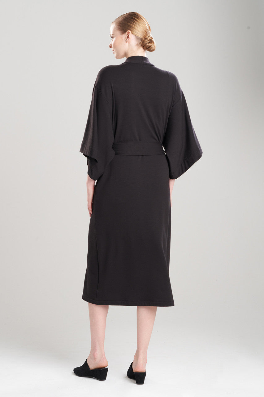 Buy Cocoon Embroidered Robe in Black Online Black Natori