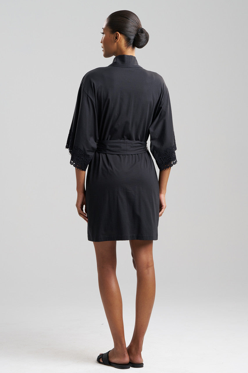 Buy Bliss Harmony Lace Applique Wrap in Black Online Black Natori