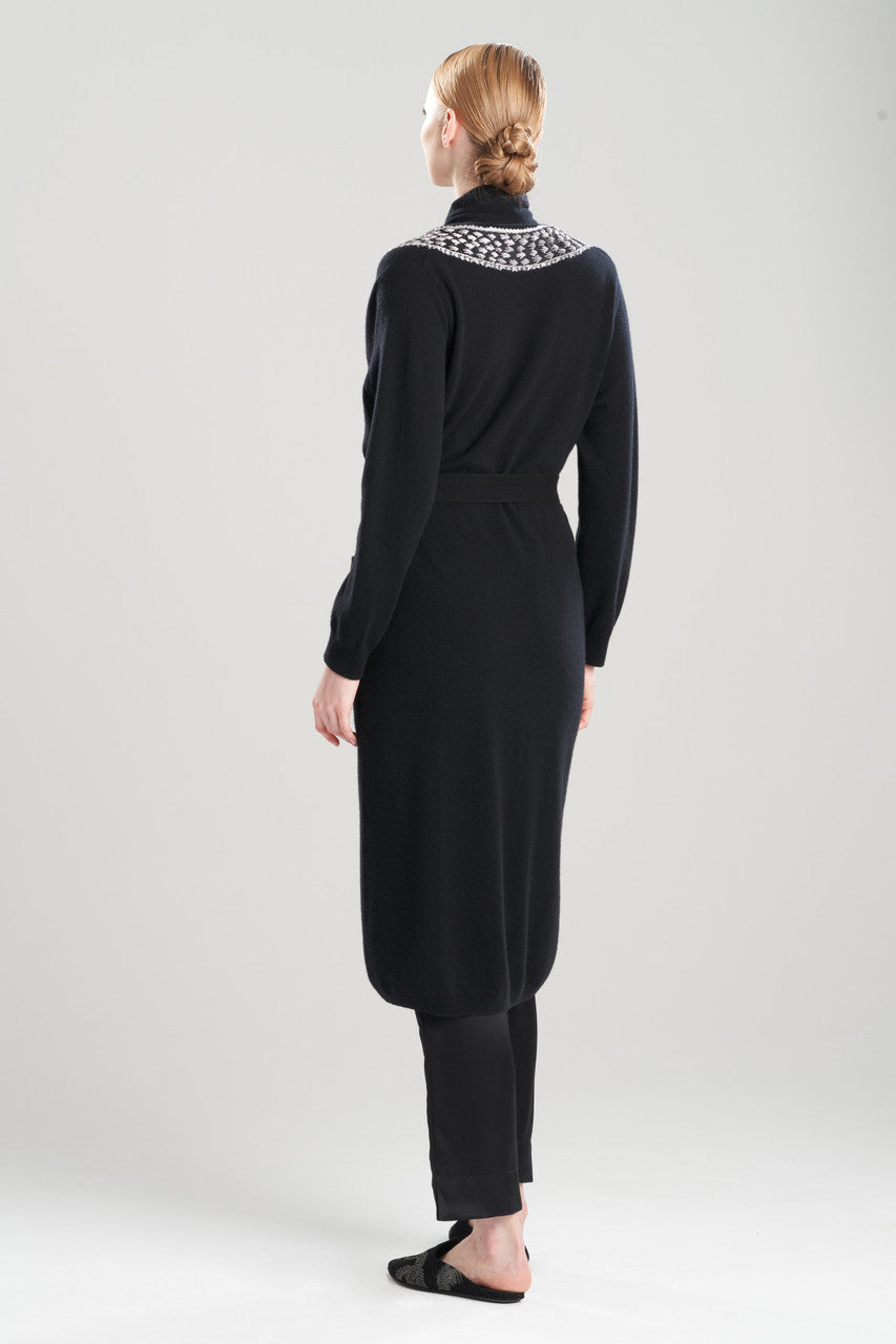 Buy Cashmere Embroidered Dragon Robe in Black Online Black Natori
