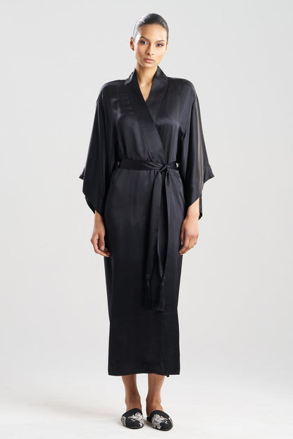 Buy Key Essentials Silk Robe in Black Online Black Natori