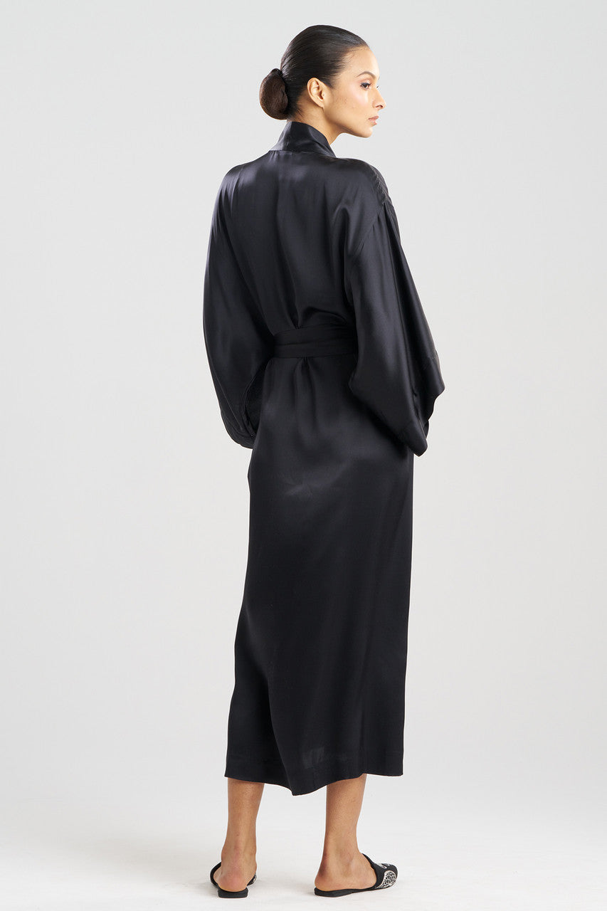 Buy Key Essentials Silk Robe in Black Online Black Natori