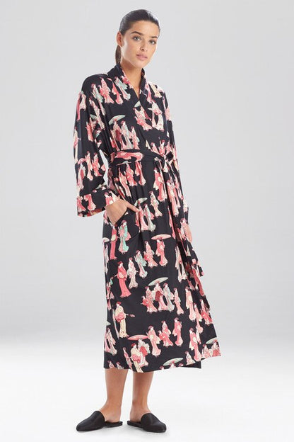 Buy Geisha Cozy Knit Robe in Black Multi Online Black Multi Natori