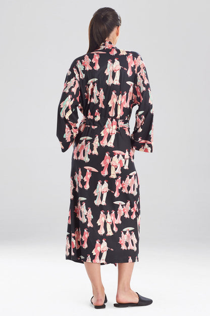 Buy Geisha Cozy Knit Robe in Black Multi Online Black Multi Natori