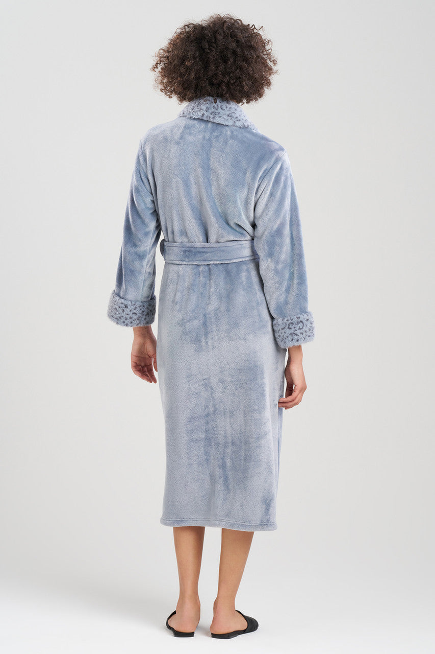 Buy Plush Lynx Robe in Blue Granite Online Blue Granite Natori