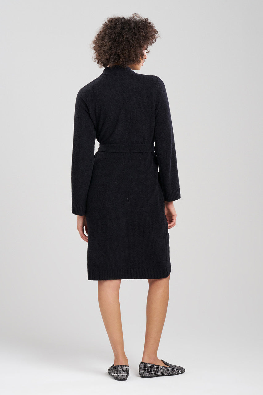 Buy Aura Solid Chenille Robe in Black Online Black Natori