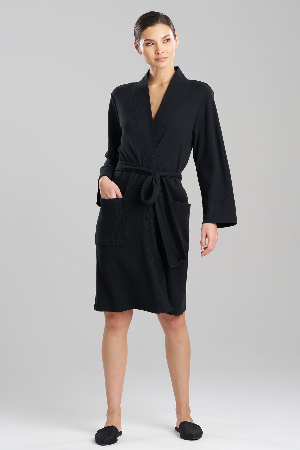 Tranquility Waffle Wrap Black Natori