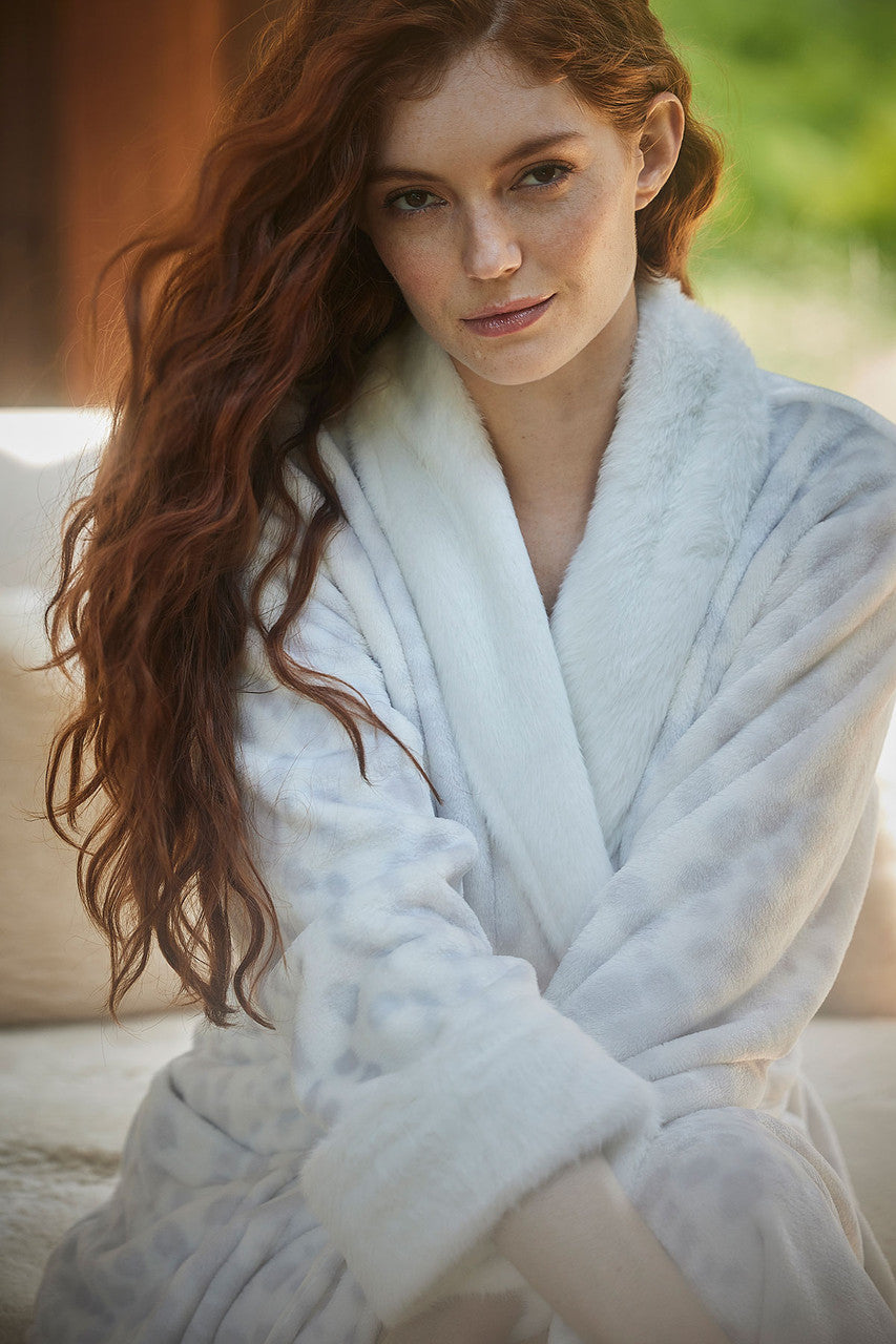Buy Cashmere Animal Robe in Silver Online Silver Natori