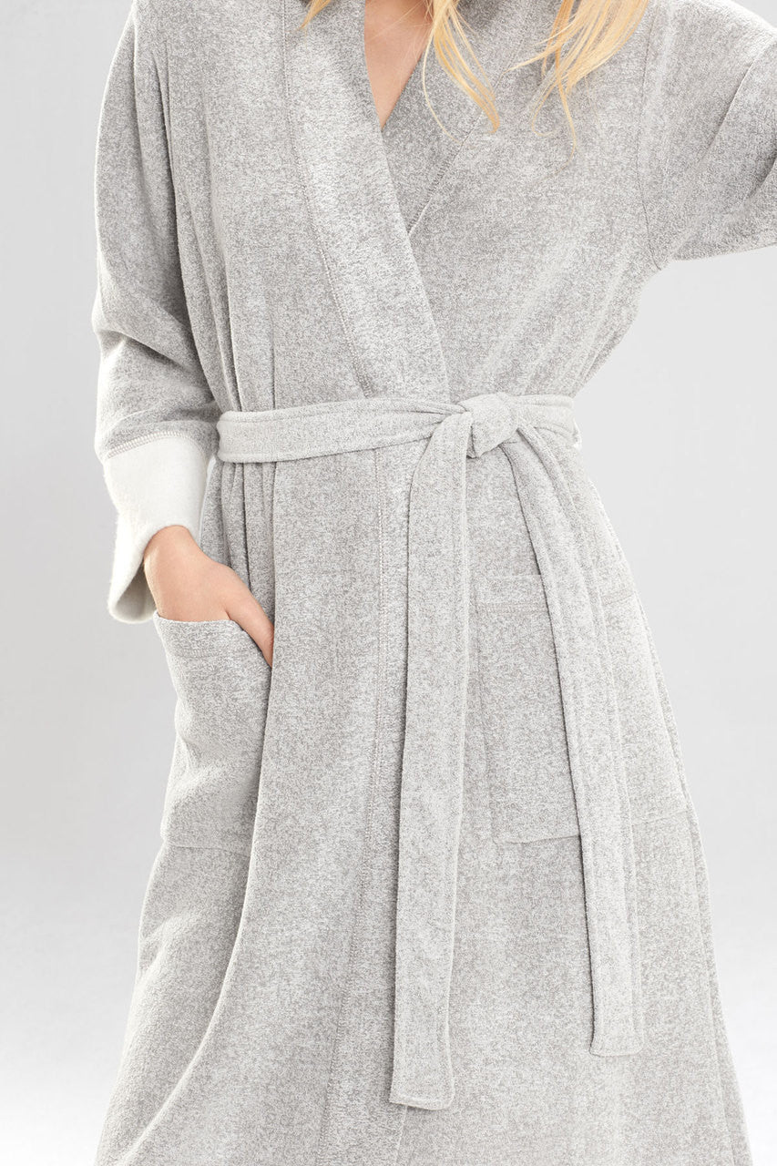 Buy Nirvana Brushed Terry Robe in Heather Gray Online Heather Gray Natori