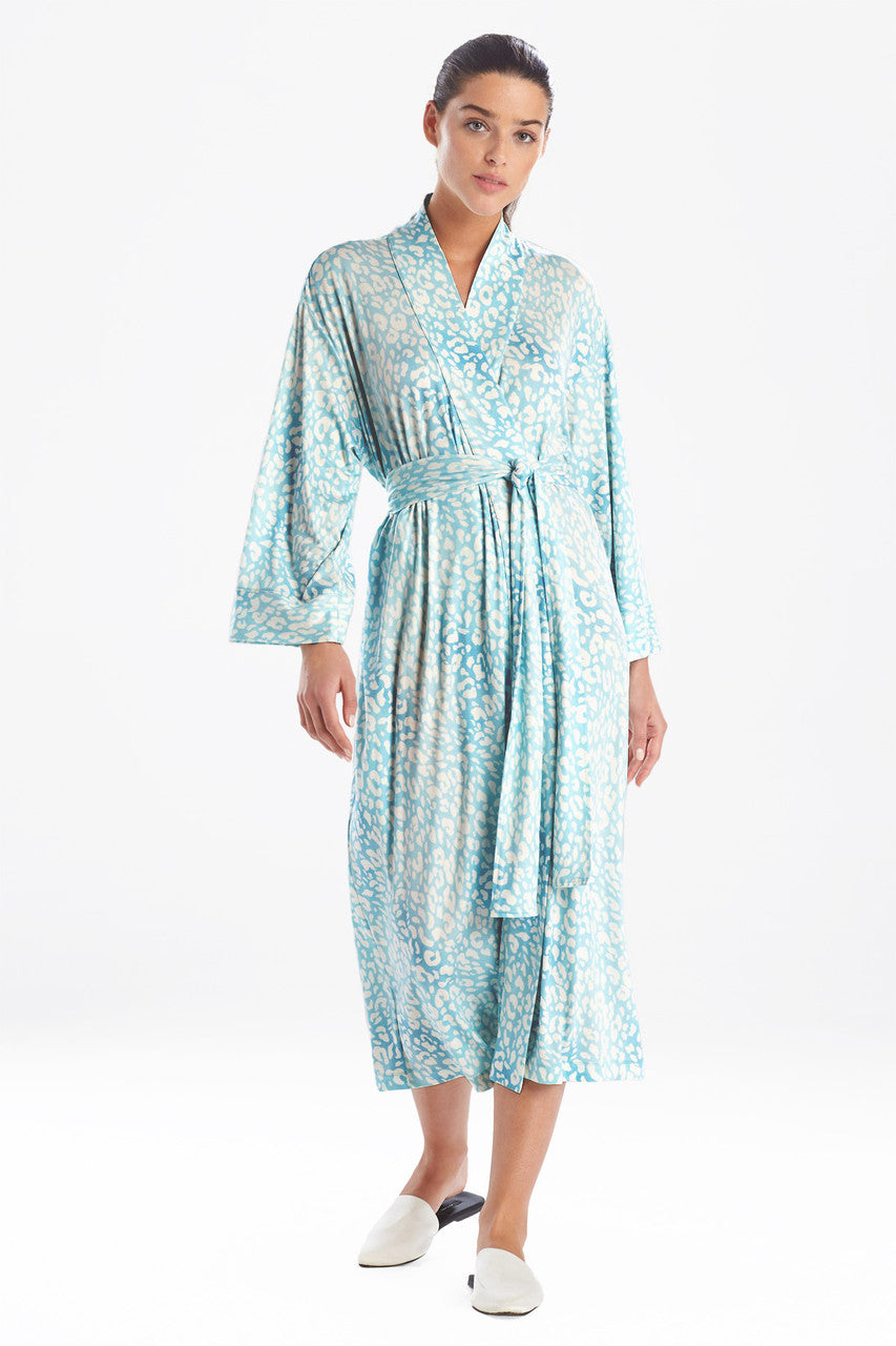 Buy Misty Leopard Cozy Knit Robe in Aqua Mist Online Aqua Mist Natori