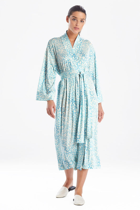 Buy Misty Leopard Cozy Knit Robe in Aqua Mist Online Aqua Mist Natori