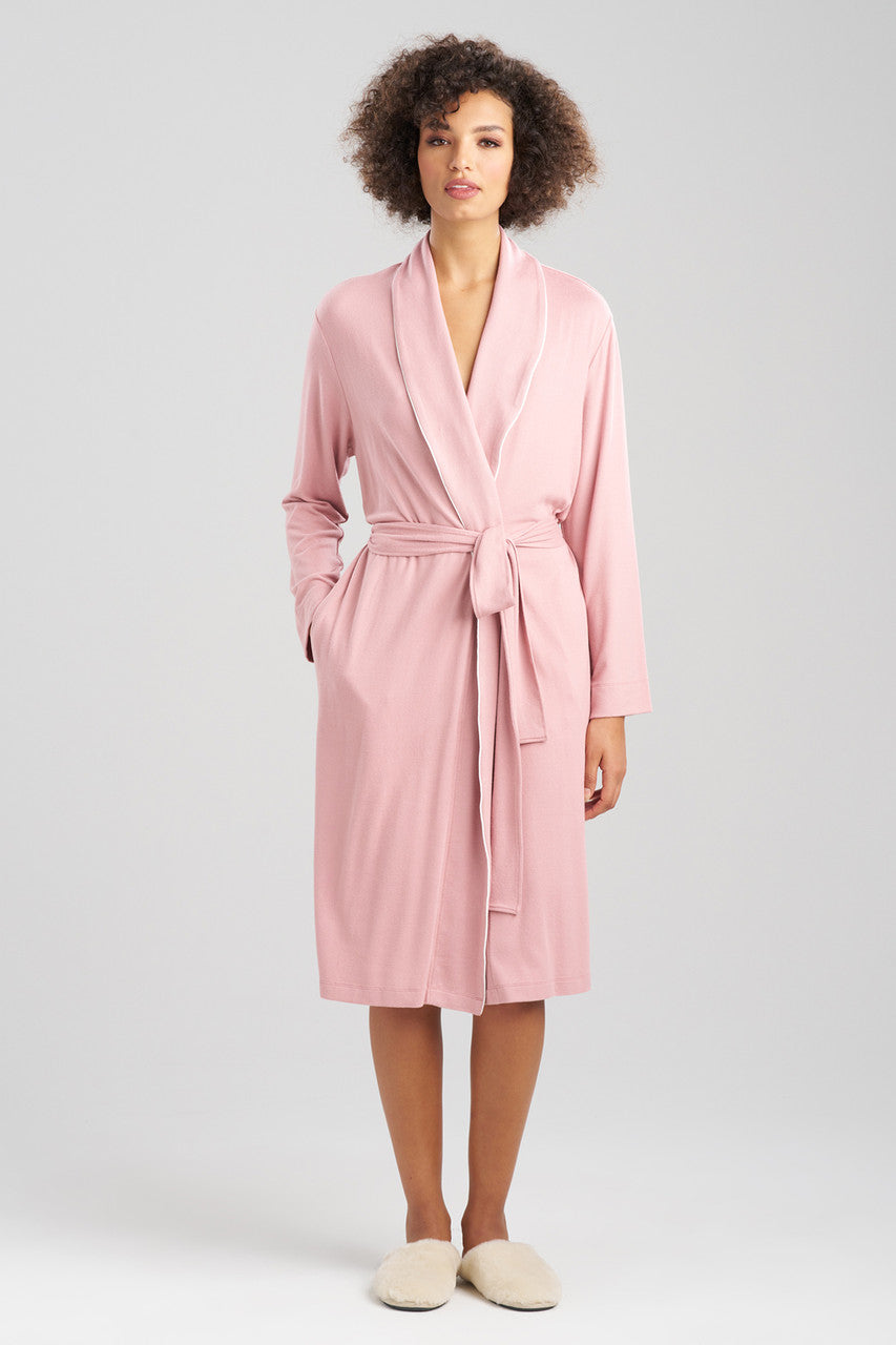 Buy Oasis Piped Collar Robe in Nude Blush Online Nude Blush Natori