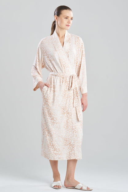 Misty Leopard Cozy Knit Robe Pink Mist Natori