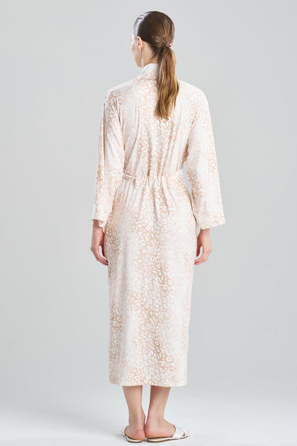 Misty Leopard Cozy Knit Robe Pink Mist Natori