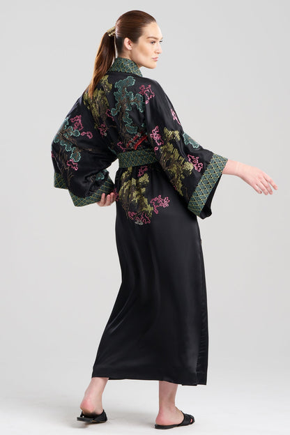 Couture Nara Silk Robe Black Multi Natori