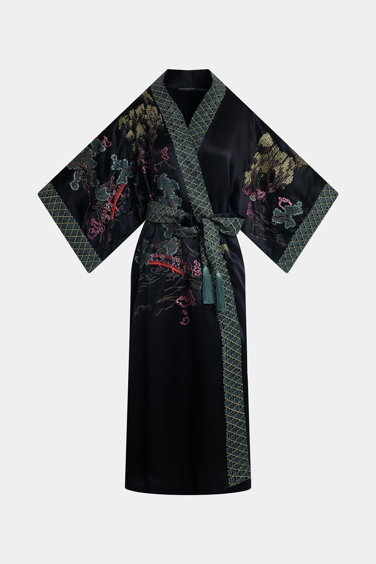 Couture Nara Silk Robe Black Multi Natori