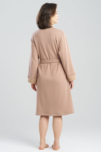 Nova Cozy Brushed Knit Dream Robe Latte Natori