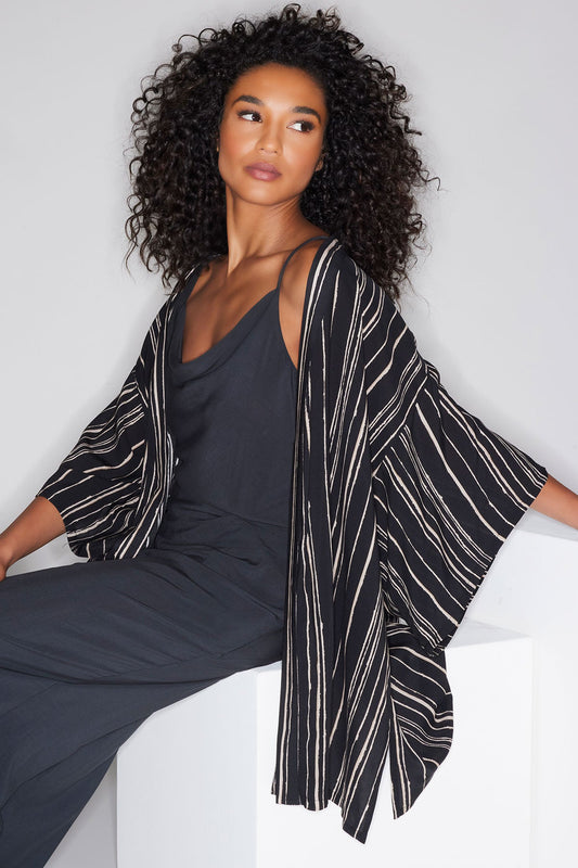 Tate Silk Modal Wrap Black Natori
