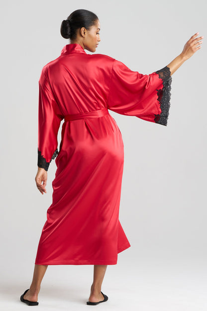 Peony Glamour Robe Brocade Red Natori