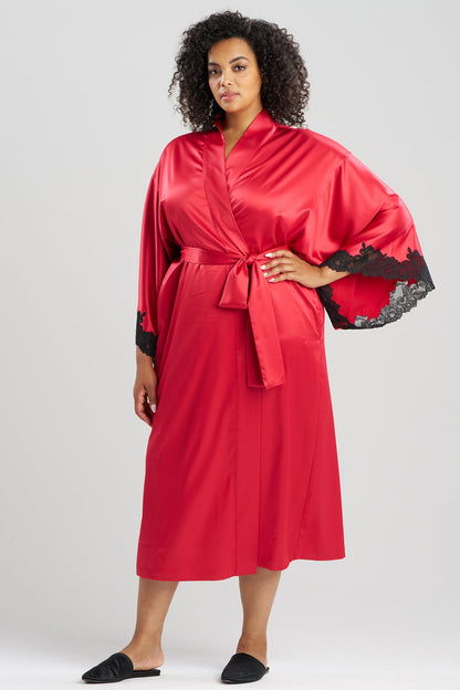 Peony Glamour Robe Brocade Red Natori