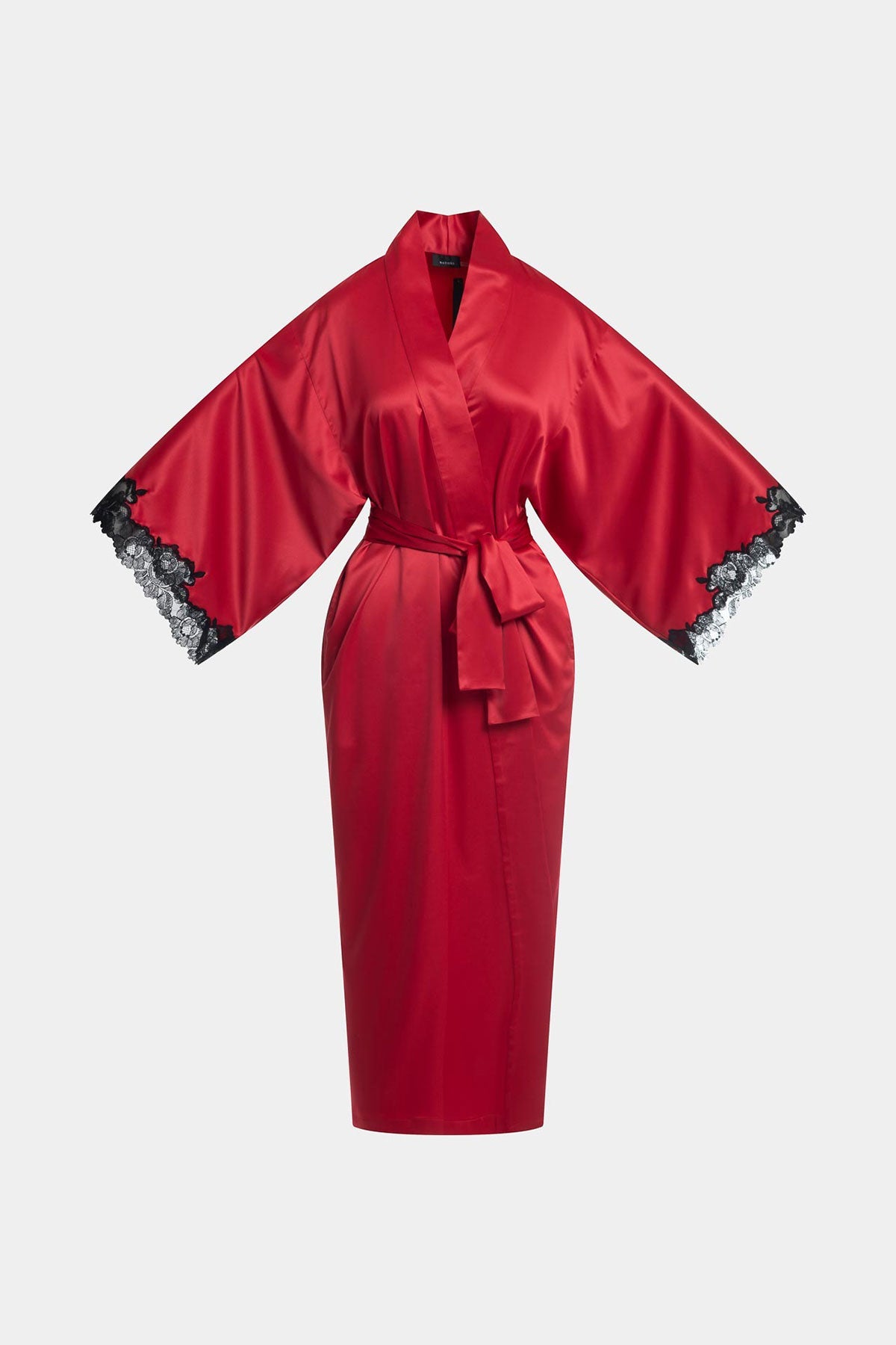 Peony Glamour Robe Brocade Red Natori