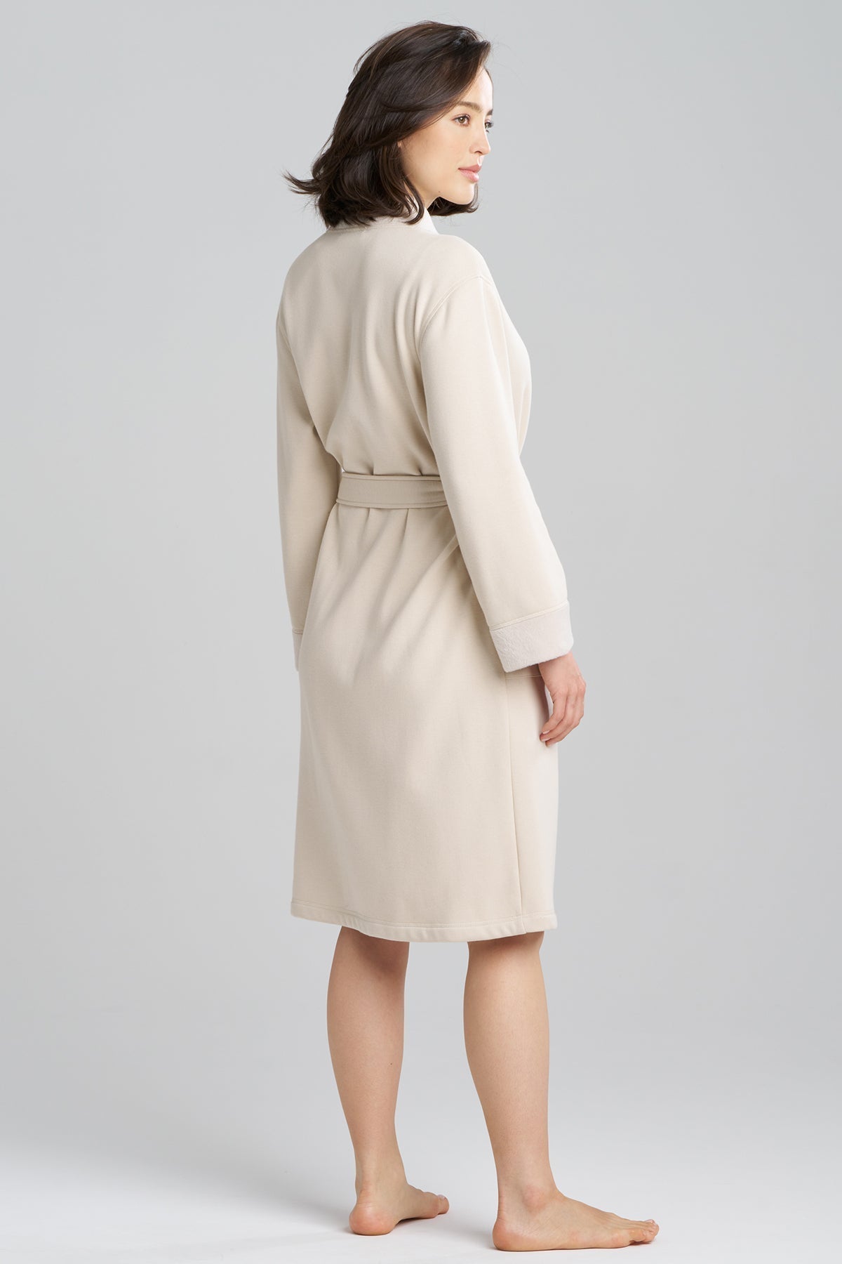 Nova Cozy Brushed Knit Dream Robe Ecru Natori