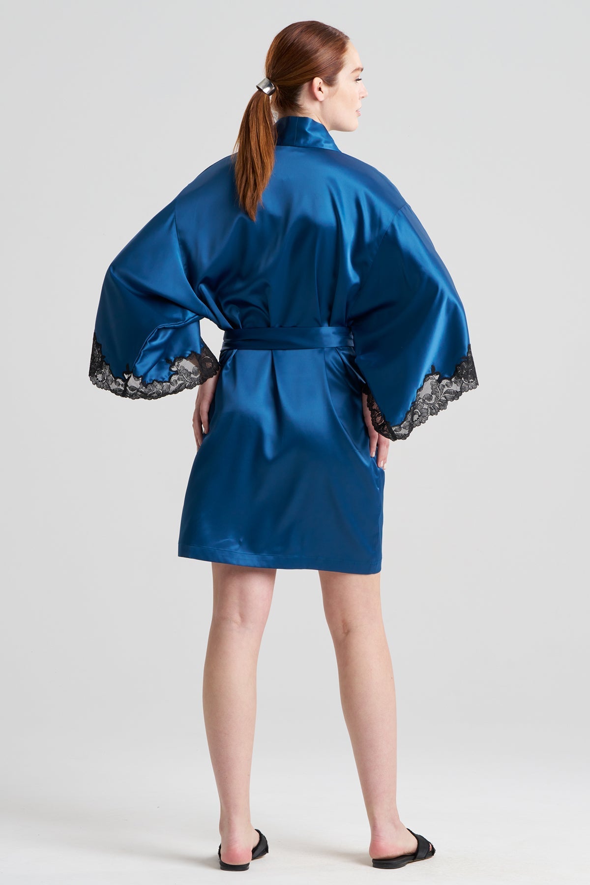 Peony Glamour Wrap Midnight Teal Natori