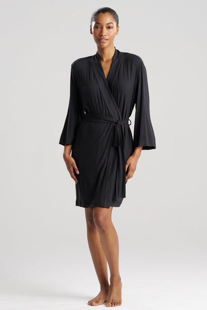 Skye Rib Ease Wrap Black Natori