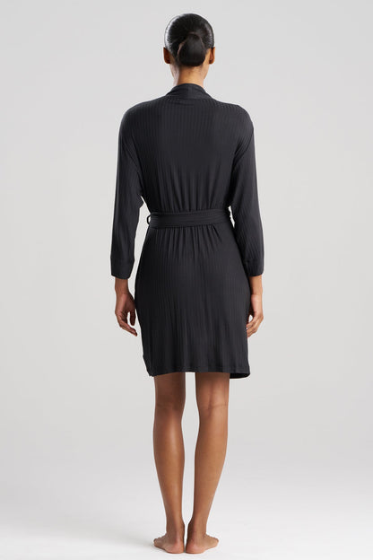 Skye Rib Ease Wrap Black Natori