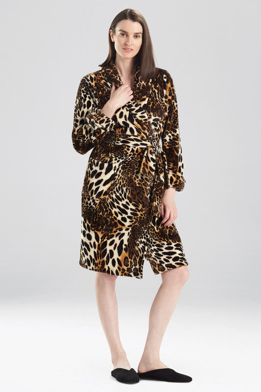 Buy Plush Leopard Cozy Robe in Chestnut Online Chestnut Natori
