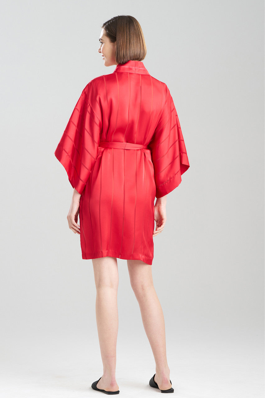 Buy Sheer Stripe Jacquard Wrap in Brocade Red Online Brocade Red Natori