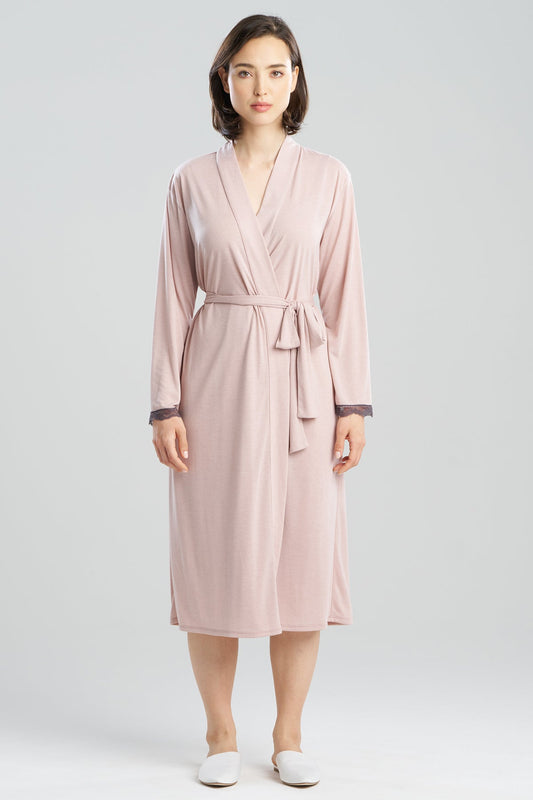 Dhalia Knit Jersey Lace Robe Pale Pink Natori