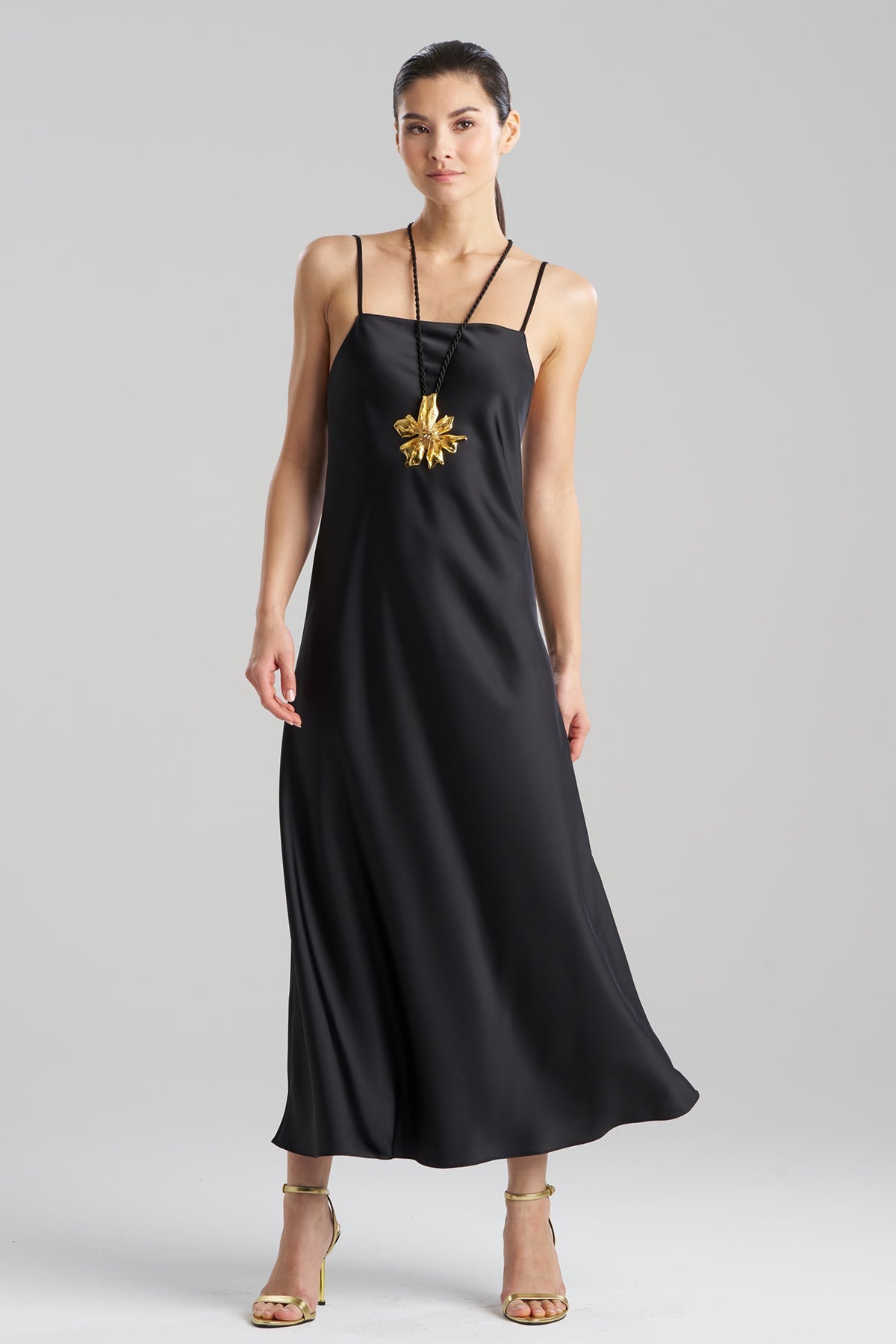 Luxe Charmeuse Slip Dress Black Natori