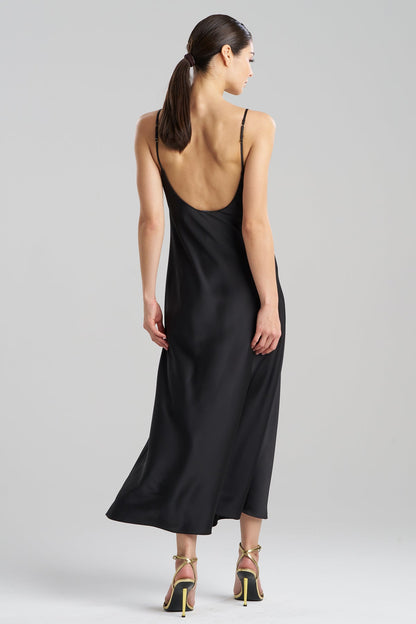 Luxe Charmeuse Slip Dress Black Natori