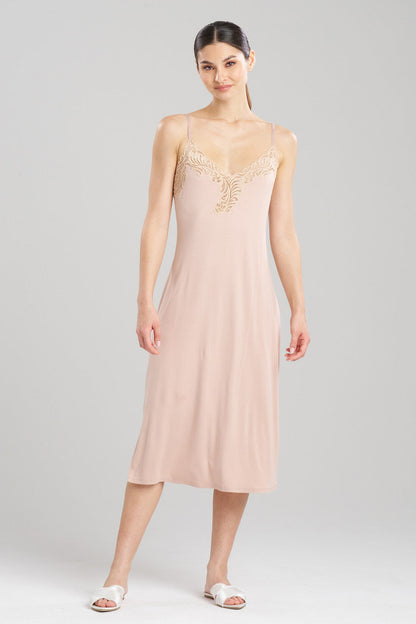 Buy Feathers Essentials Lenzing™ Ecovero™ Viscose Lace Slip Dress in Café Online Café Natori