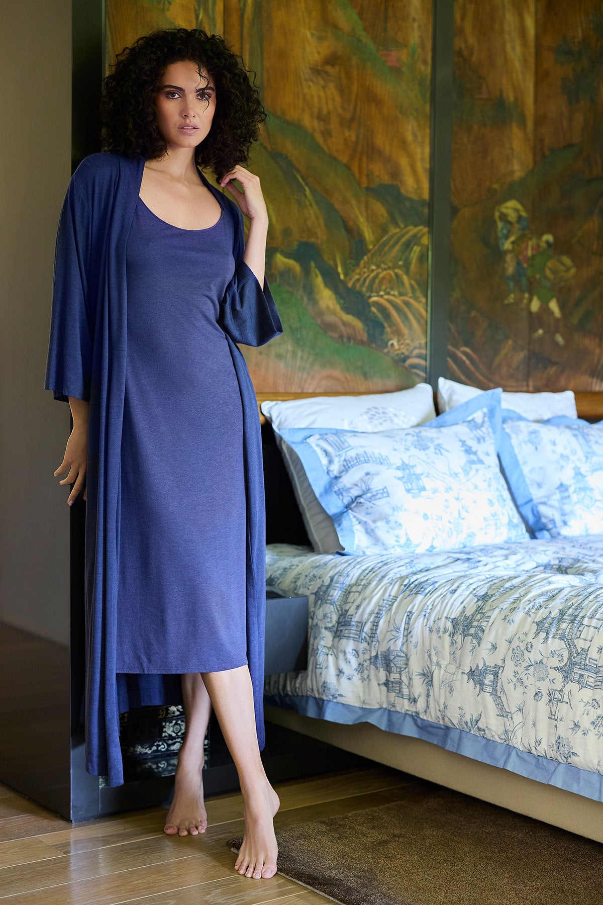 Buy Shangri-La TENCEL™ Gown in Ht Night Blue Online Ht Night Blue Natori