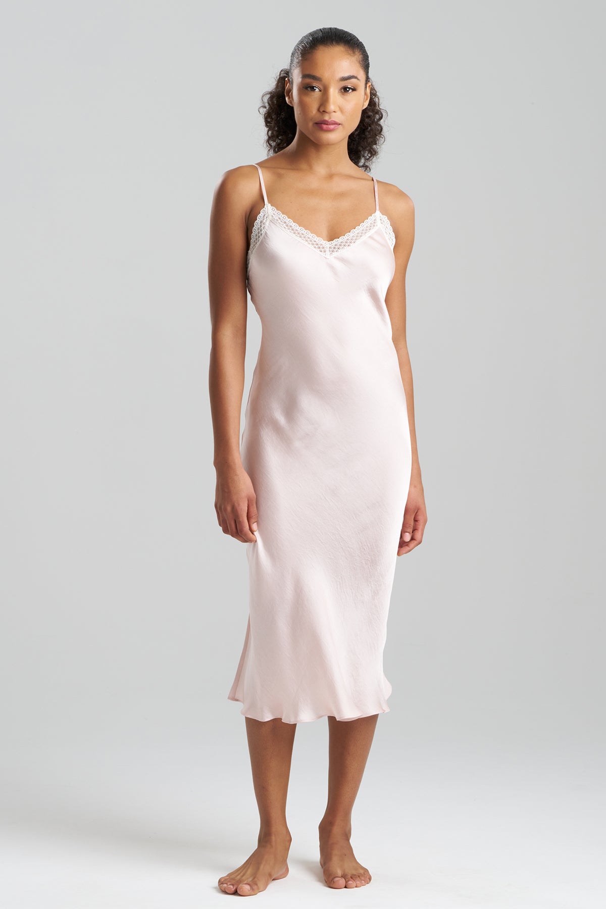 Ashley Icon Lace Slip Dress Shell Pink Natori