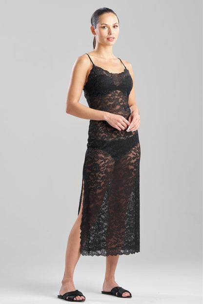 Peony Allover Lace Slip Dress Black Natori