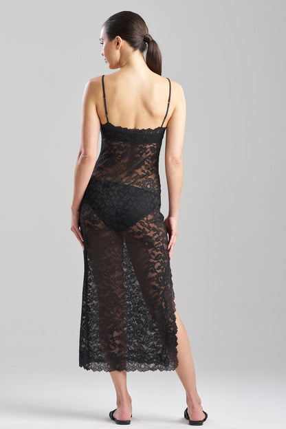 Peony Allover Lace Slip Dress Black Natori