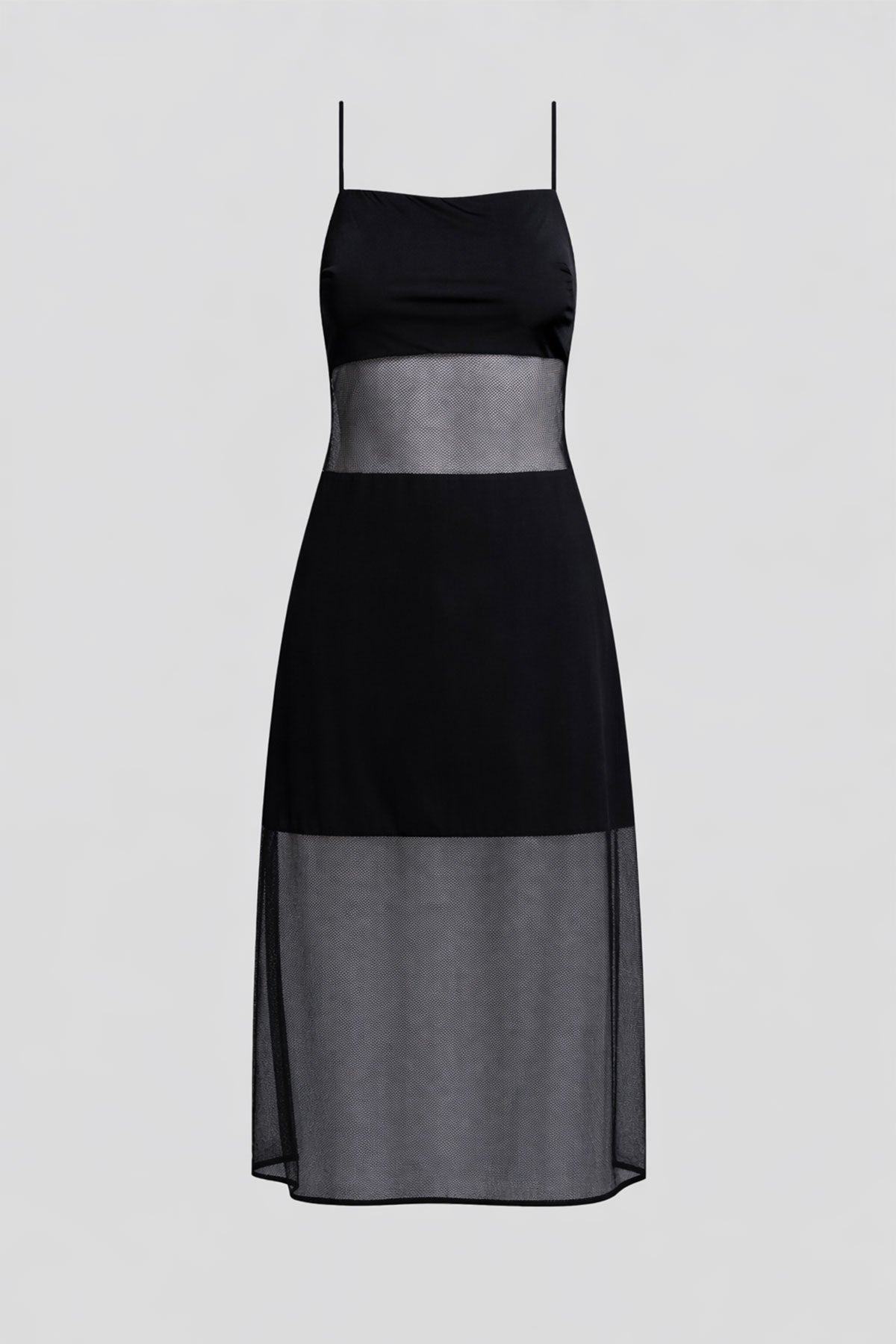 Gisele Mesh Slip Dress Black Natori