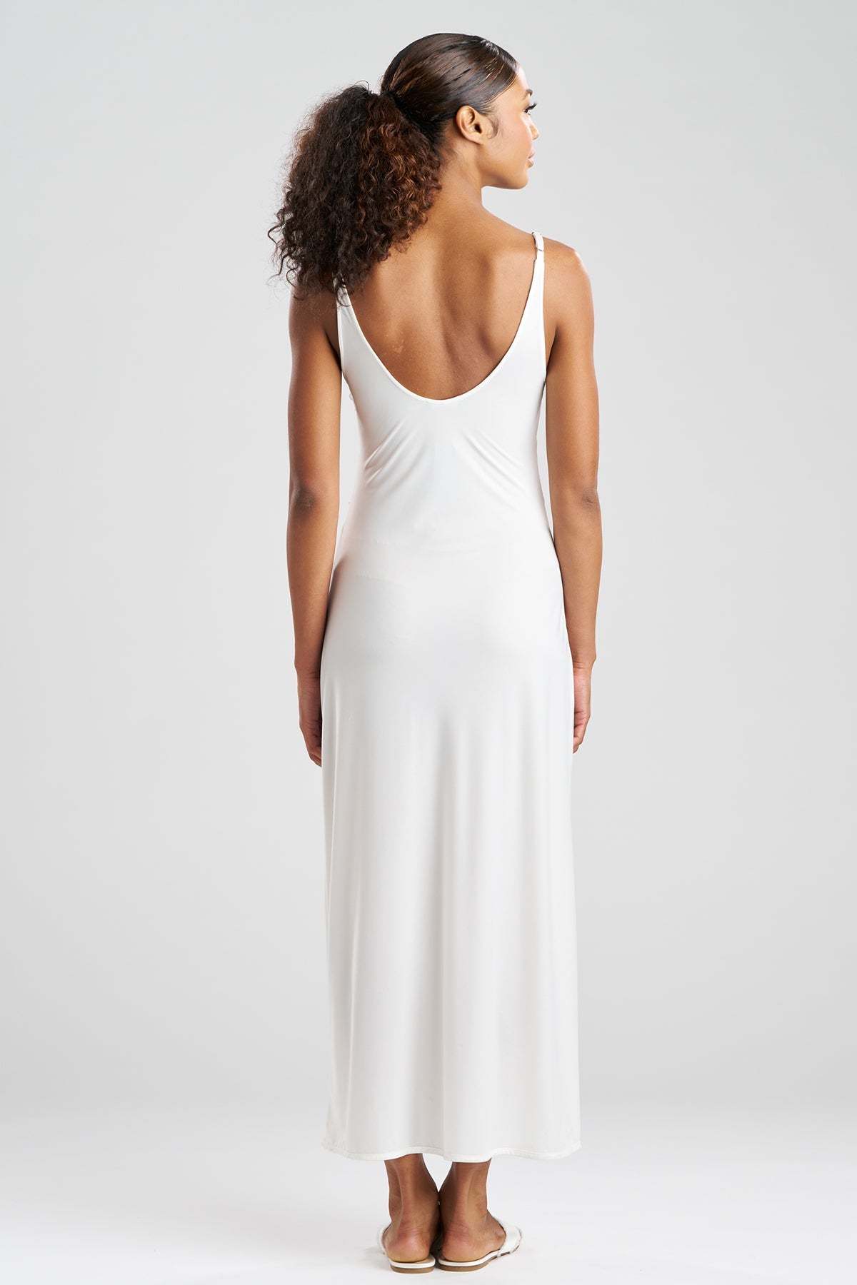 Gisele Mesh Applique Slip Dress White Natori