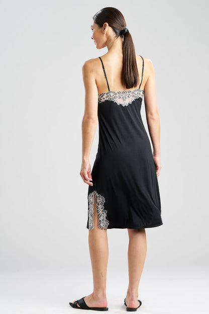 Peony Enchant Slip Dress Black Natori