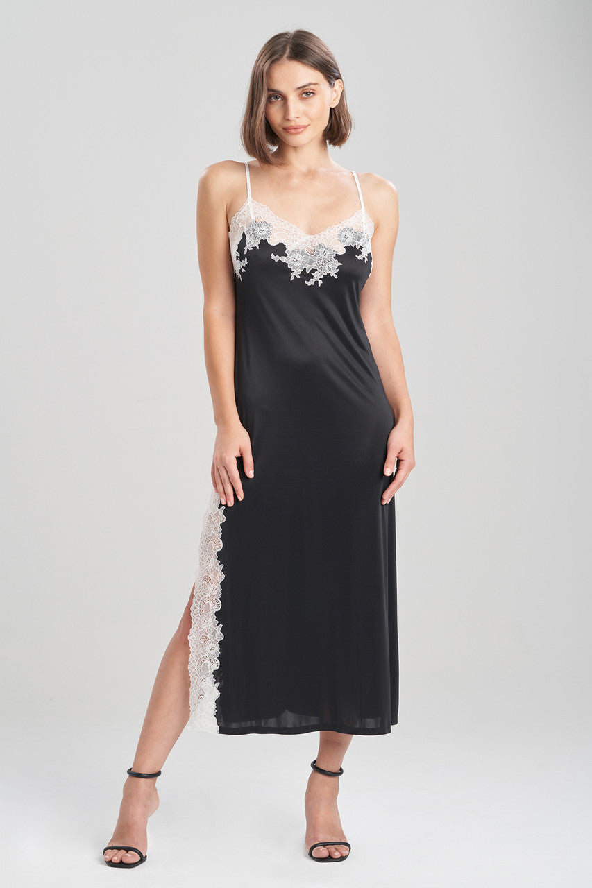 Enchant Slip Dress Black/Ivory Natori