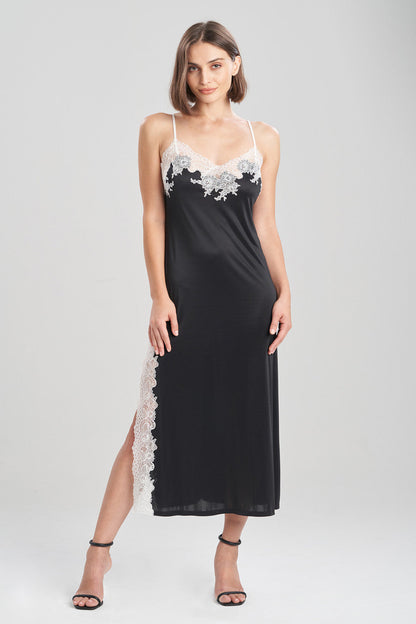 Enchant Slip Dress Black/Ivory Natori