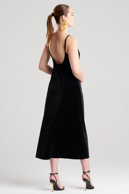 Natalie Velvet Slip Dress Black Natori