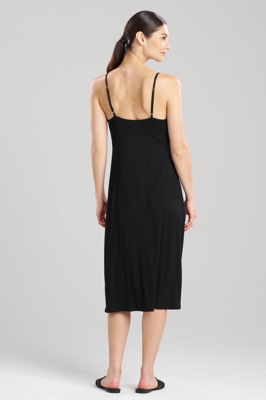 Buy Feathers Essentials Lenzing™ Ecovero™ Viscose Lace Slip Dress in Black Online Black Natori