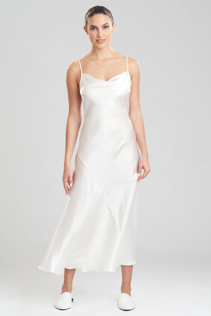 Buy Key Essentials Silk Cowl Neck Gown in Warm White Online Warm White Natori