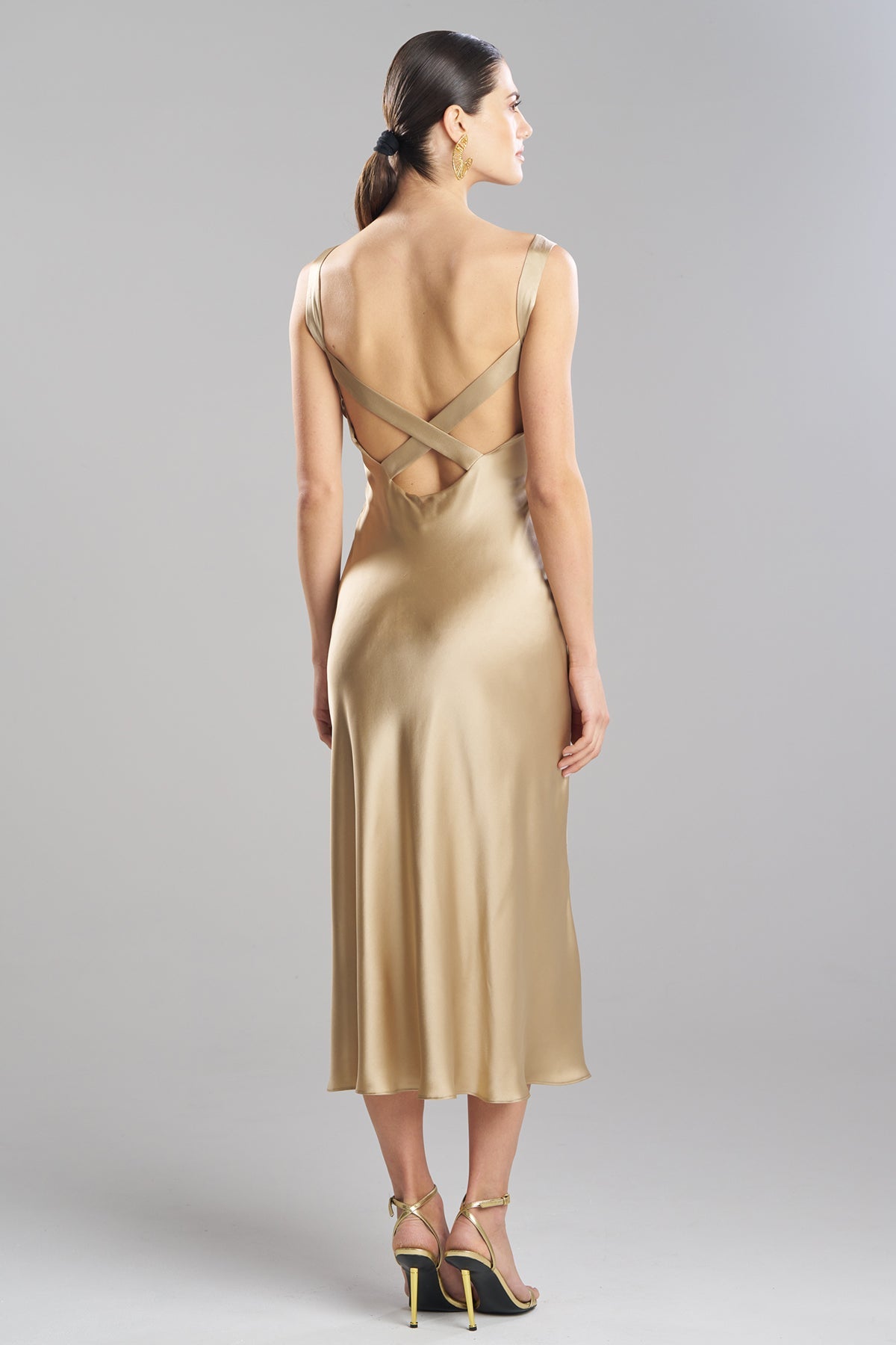 Key Backless Silk Slip Dress Frappe Natori