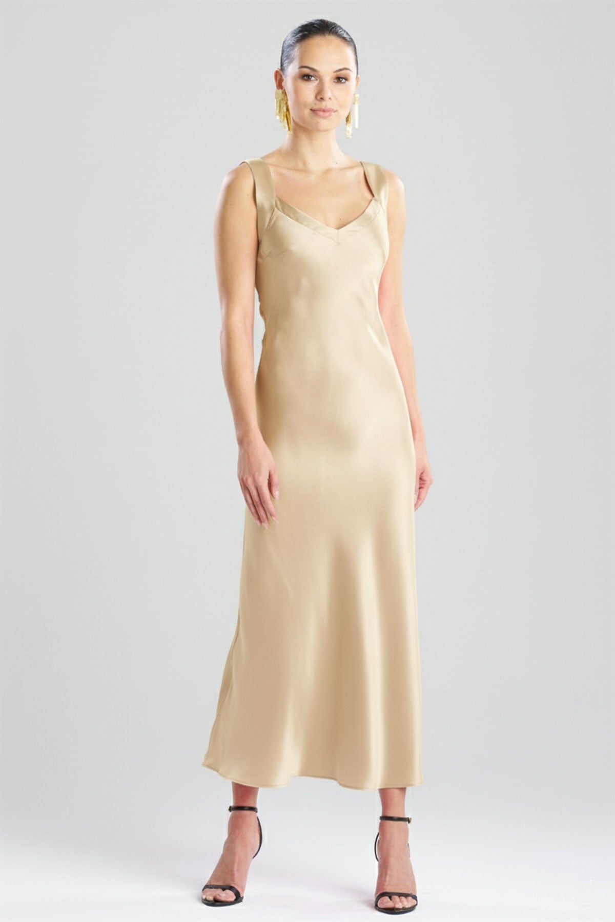 Key Backless Silk Slip Dress Frappe Natori