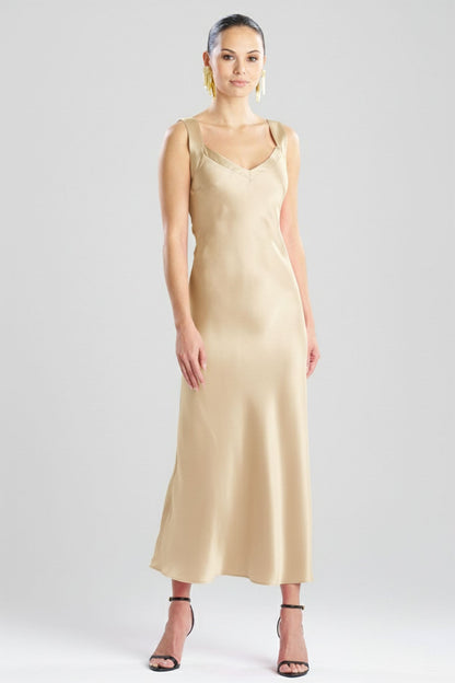 Key Backless Silk Slip Dress Frappe Natori